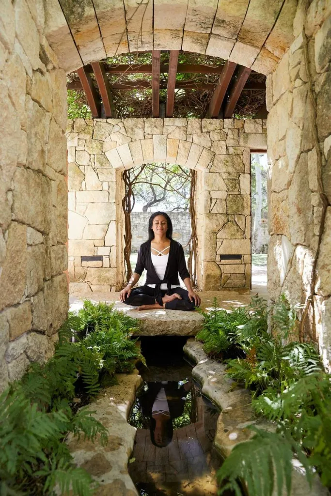 Miraval Austin woman meditating